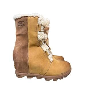 Sorel Joan Of Arctic Wedge Shearling Boot Waterproof Women size 8